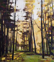 Arvydas Kašauskas „Miške“, 2015, 100 x 90, aliejus, drobė